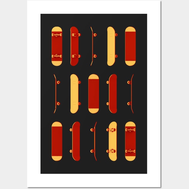 Skateboard Rows of Rotating Boards Wall Art by AKdesign